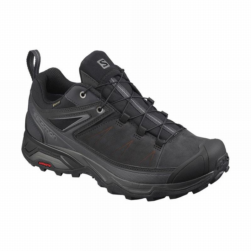 Salomon Israel X ULTRA 3 LEATHER GORE-TEX - Mens Hiking Shoes - Black (ORMD-50286)